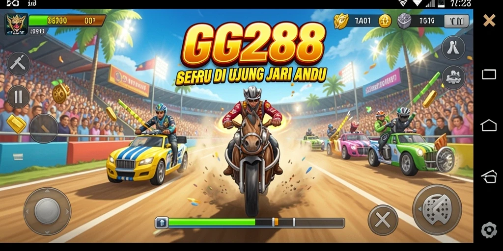 Gameplay GG288 menunjukkan balapan mendebarkan di trek yang menantang.