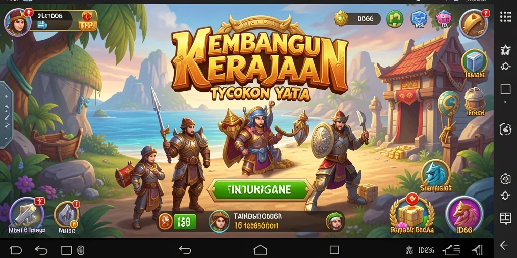 Tangkapan layar gameplay ID66 menampilkan aktivitas membangun kerajaan Tycoon.