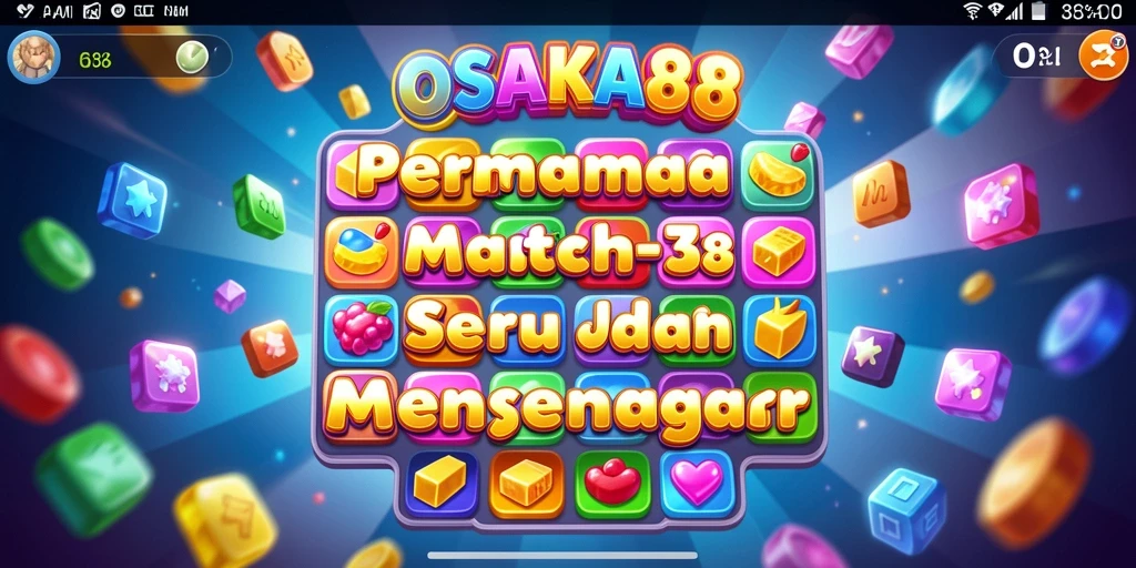 Tangkapan layar gameplay OSAKA88 yang menampilkan level Match-3 yang menantang.