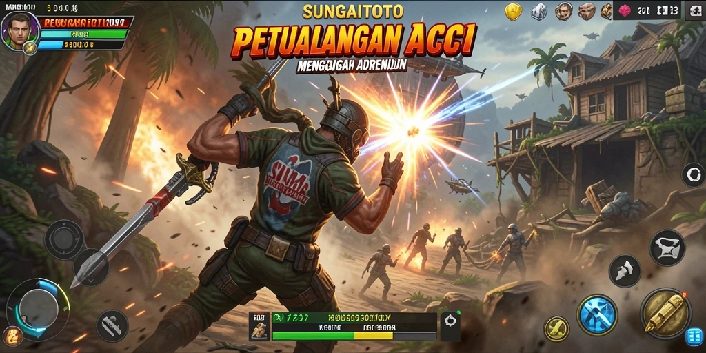 Tangkapan layar menunjukkan aksi mendebarkan dalam SUNGAITOTO.