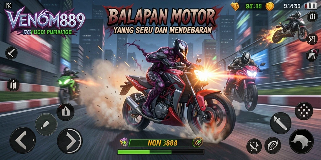 Gameplay seru balapan motor di VENOM889.