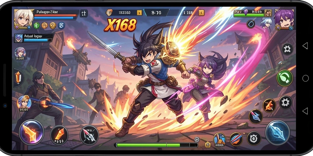 Tampilan gameplay Anime yang mengesankan dan penuh warna.